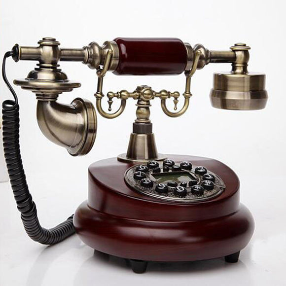 Antique European Retro Landline Phone With Call ID Clock Ringtone Timing Function!