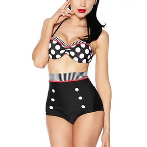 Retro Pin-Up High-Waisted Swimsuit